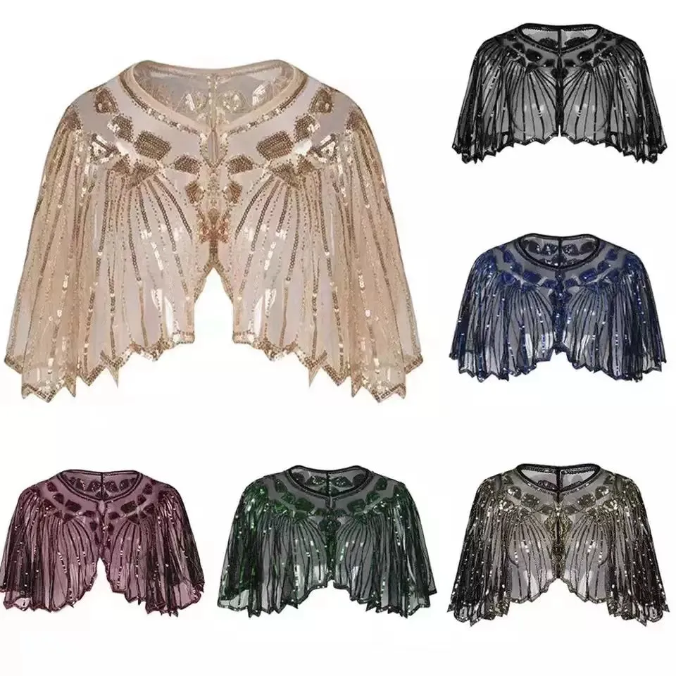 Vintage Sequin Flapper Cape Shrug