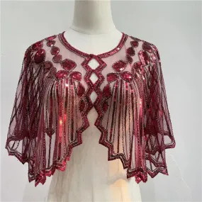 Vintage Sequin Flapper Cape Shrug