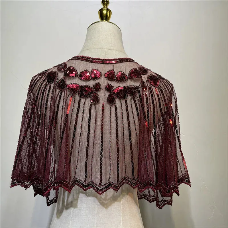 Vintage Sequin Flapper Cape Shrug