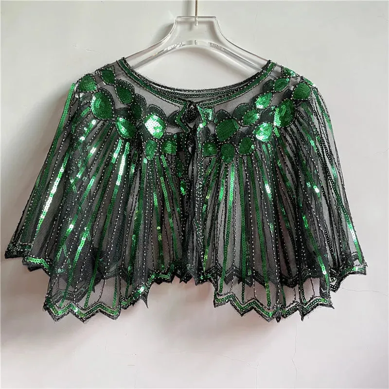 Vintage Sequin Flapper Cape Shrug