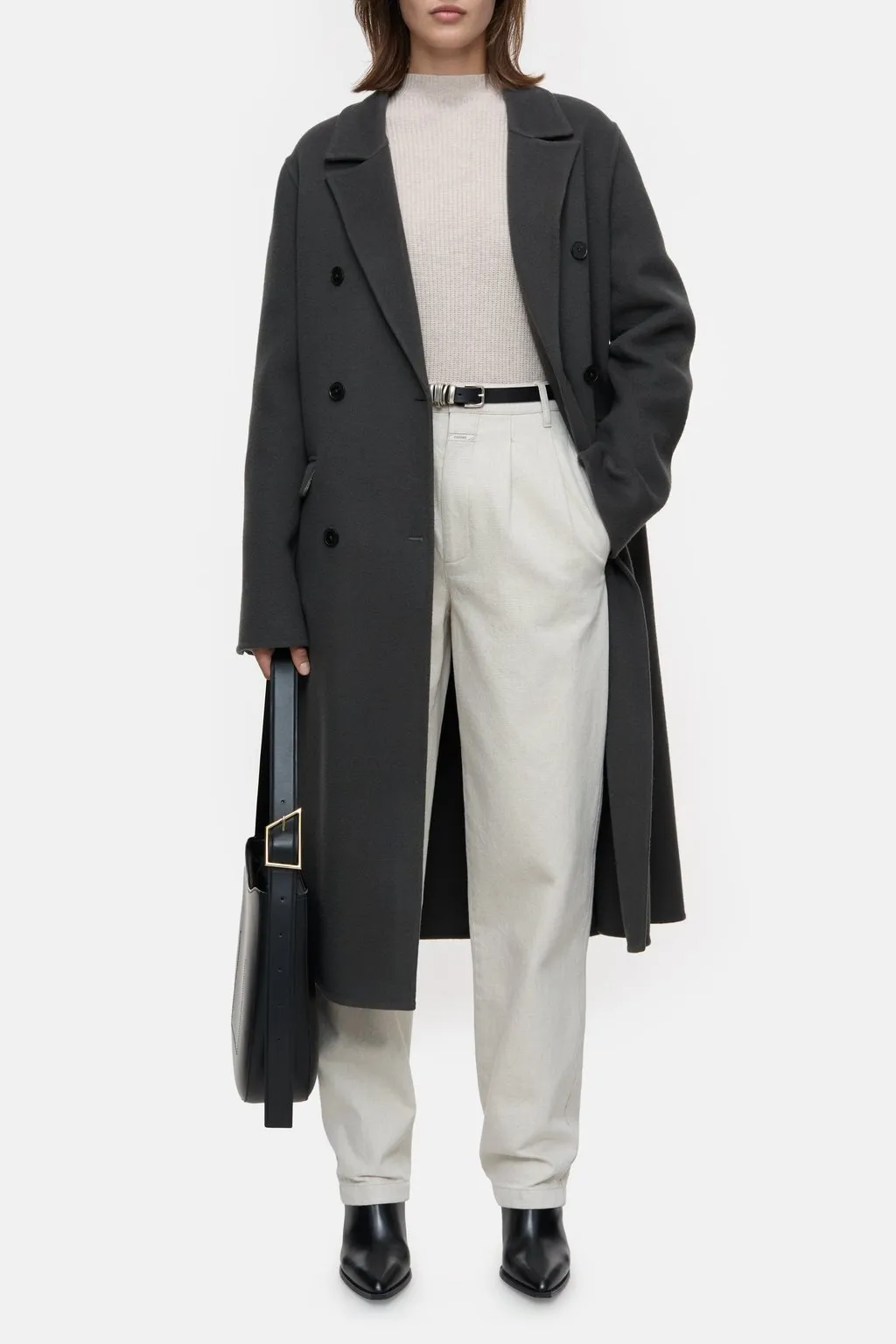 Virgin Wool Cashmere Blend Coat - Irish Coffee