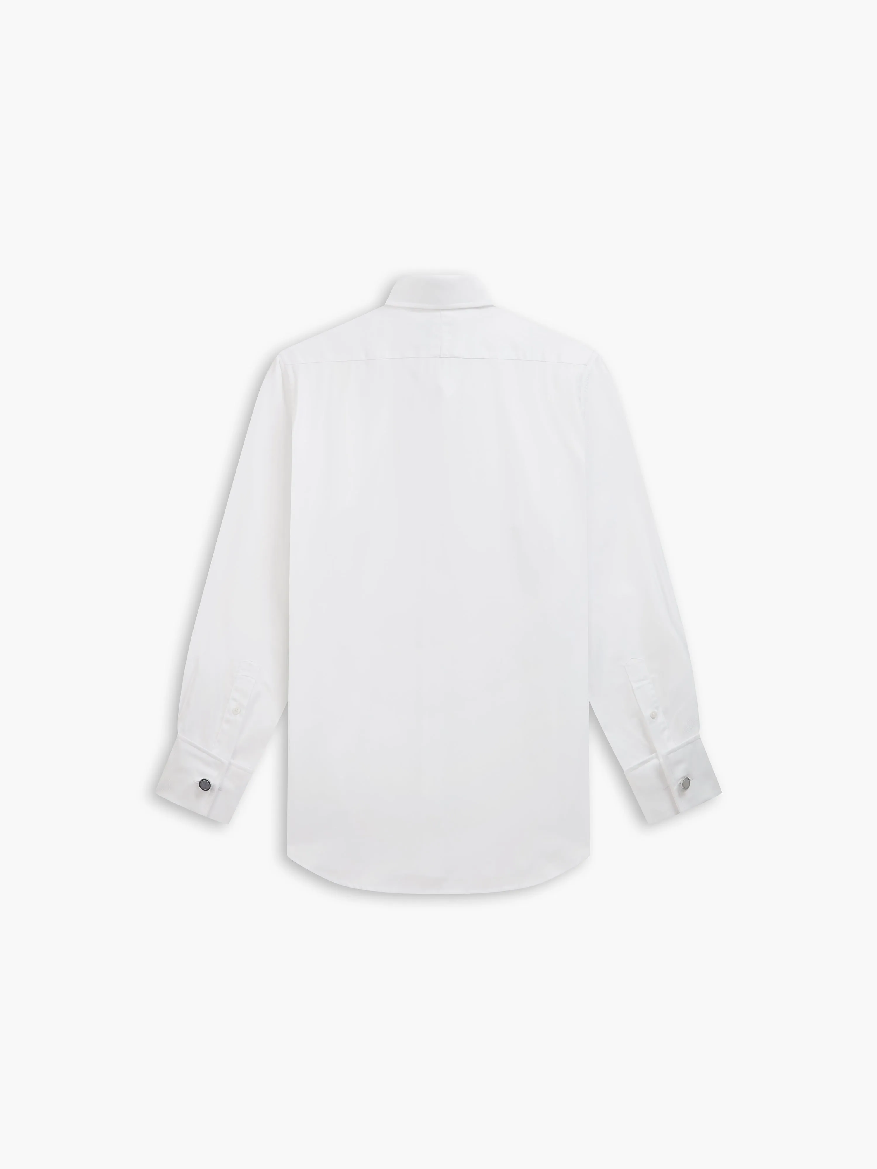 White Bold Twill Slim Fit Double Cuff Classic Collar Shirt