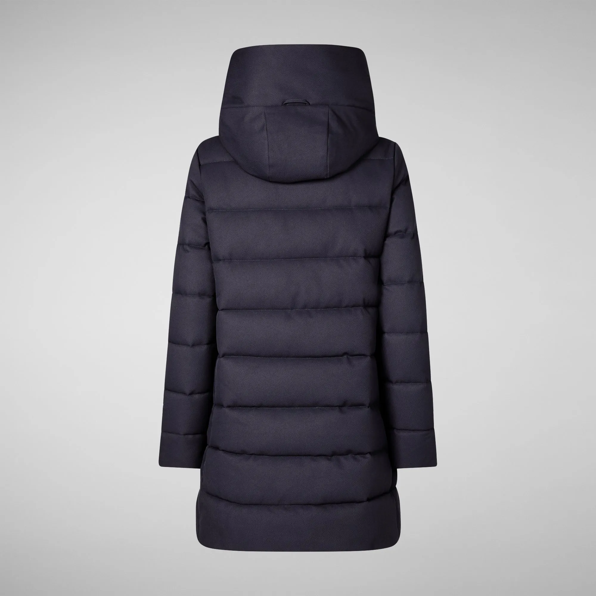 Woman's hooded coat Tatiana in blue black