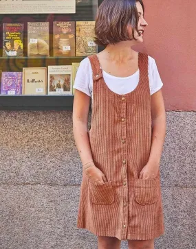 Woman's Toronto Pinafore Dress Sewing Pattern, Ikatee