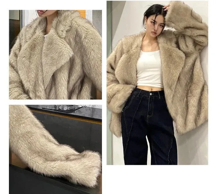 Women's Cozy Oversized Faux Fur Coat | Elegant Outerwear