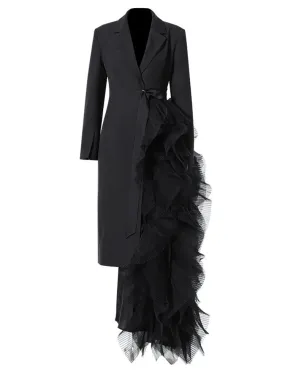 Women's Designer Peacock Blazer Trench Coat