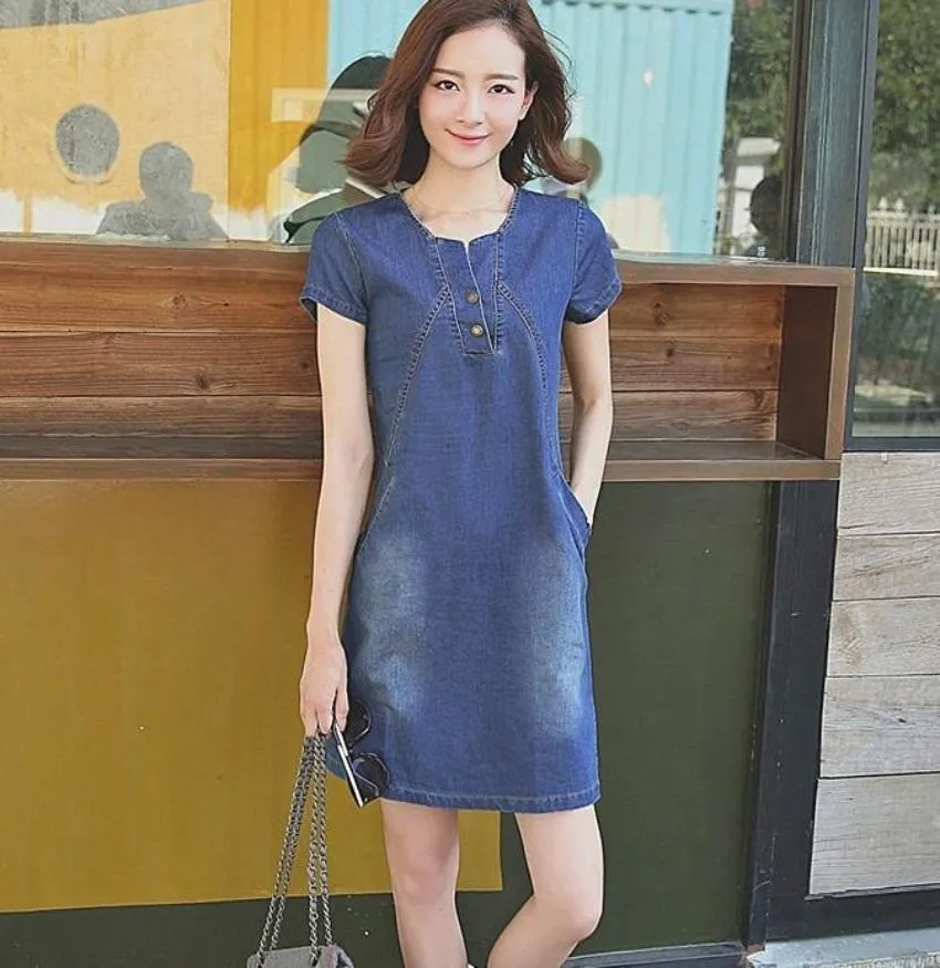 Womens One Piece Denim Dress