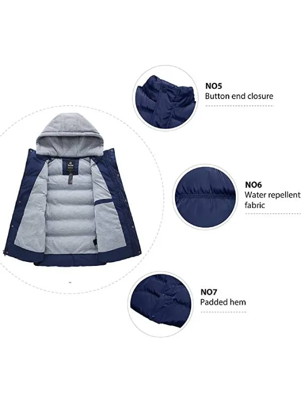 Women's Quilted Puffer Vest Padding With Removable Hooded