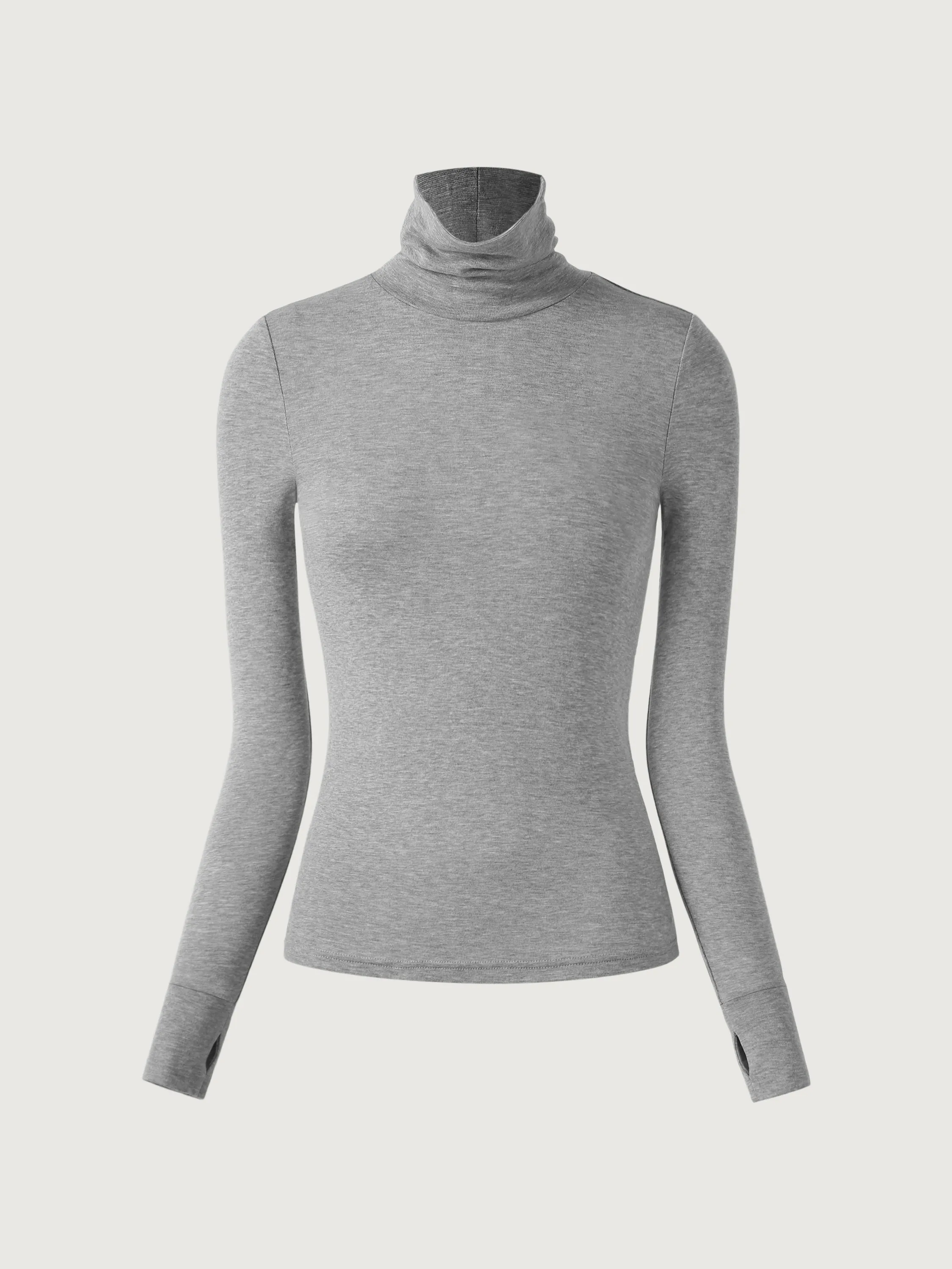 Wool Semi-Sheer Turtleneck Top