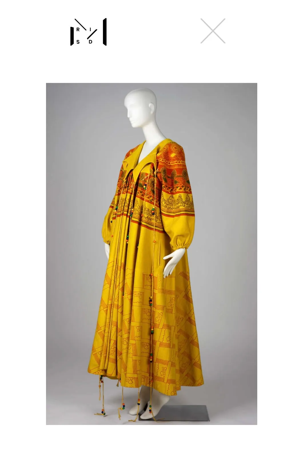 Zandra Rhodes Vintage 1969 'Knitted Circle' Collection Yellow Trompe L'oeil 'Butterfly' Coat (Britt Ekland Owned)